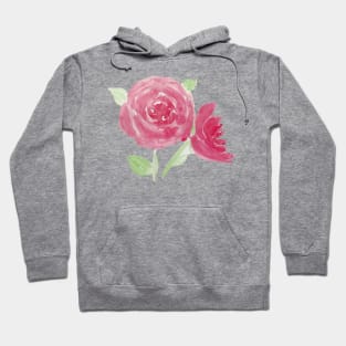 watercolour pink flowers watercolor purple flowers pink and purple flowers Hoodie